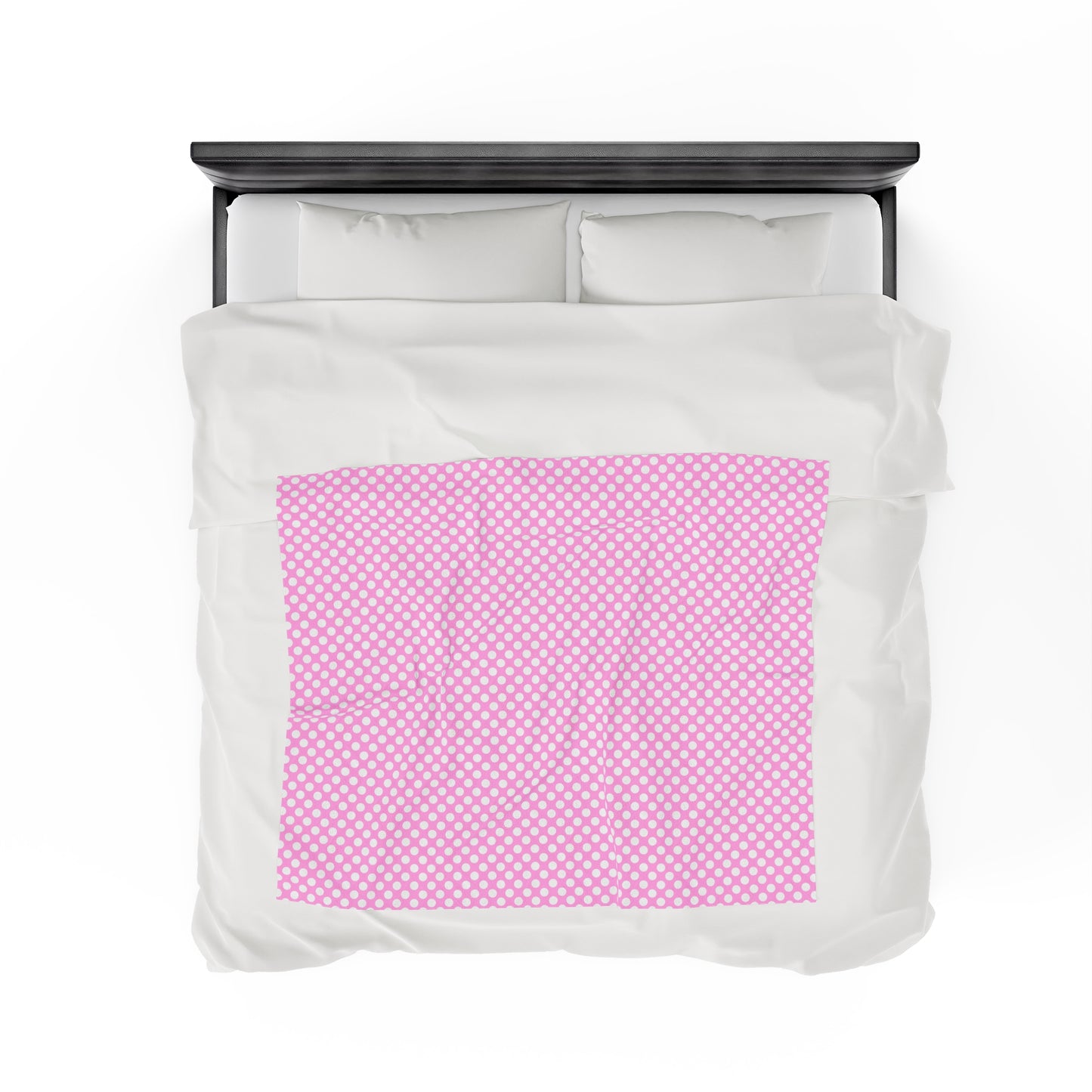Pastel Polka Dot Velveteen Plush Blanket | Soft, Playful, Luxurious and Comforting | Available in Multiple Sizes