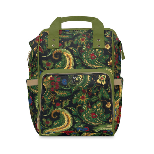 Chinoiserie Diaper Backpack - Elegant & Practical Baby Bag with Traditional Asian Motifs, Perfect for Stylish Parents