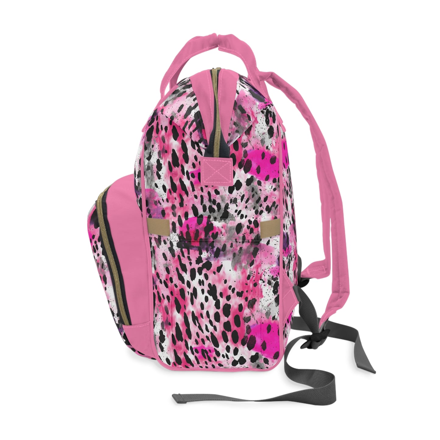 Trendy Cow Print Diaper Backpack - Durable Baby Bag with Unique Cow Pattern, Spacious Nappy Bag for Fashion-Forward Parents