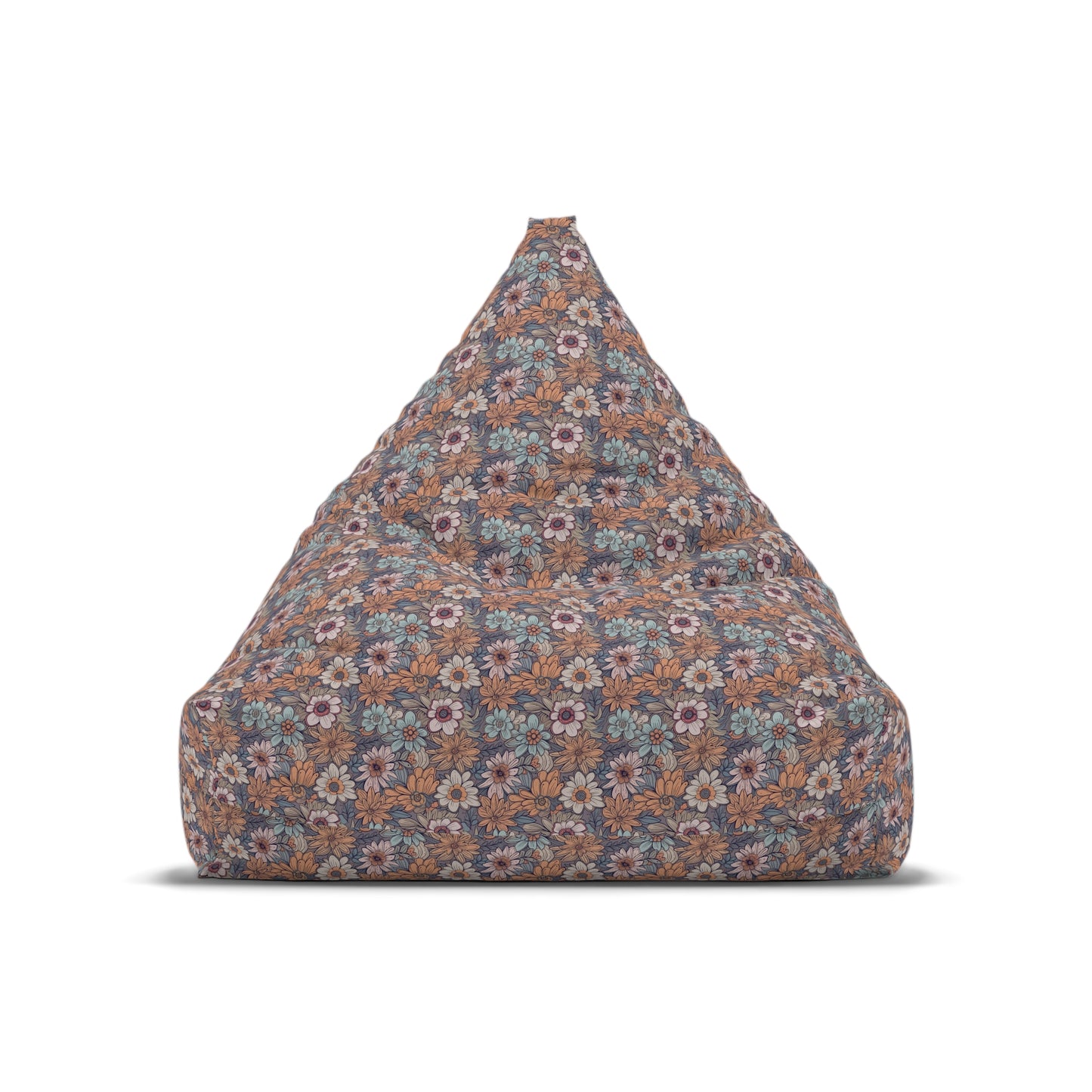 Boho Floral Bean Bag Chair Cover - Durable Polyester, Locking Zipper, 2 Sizes