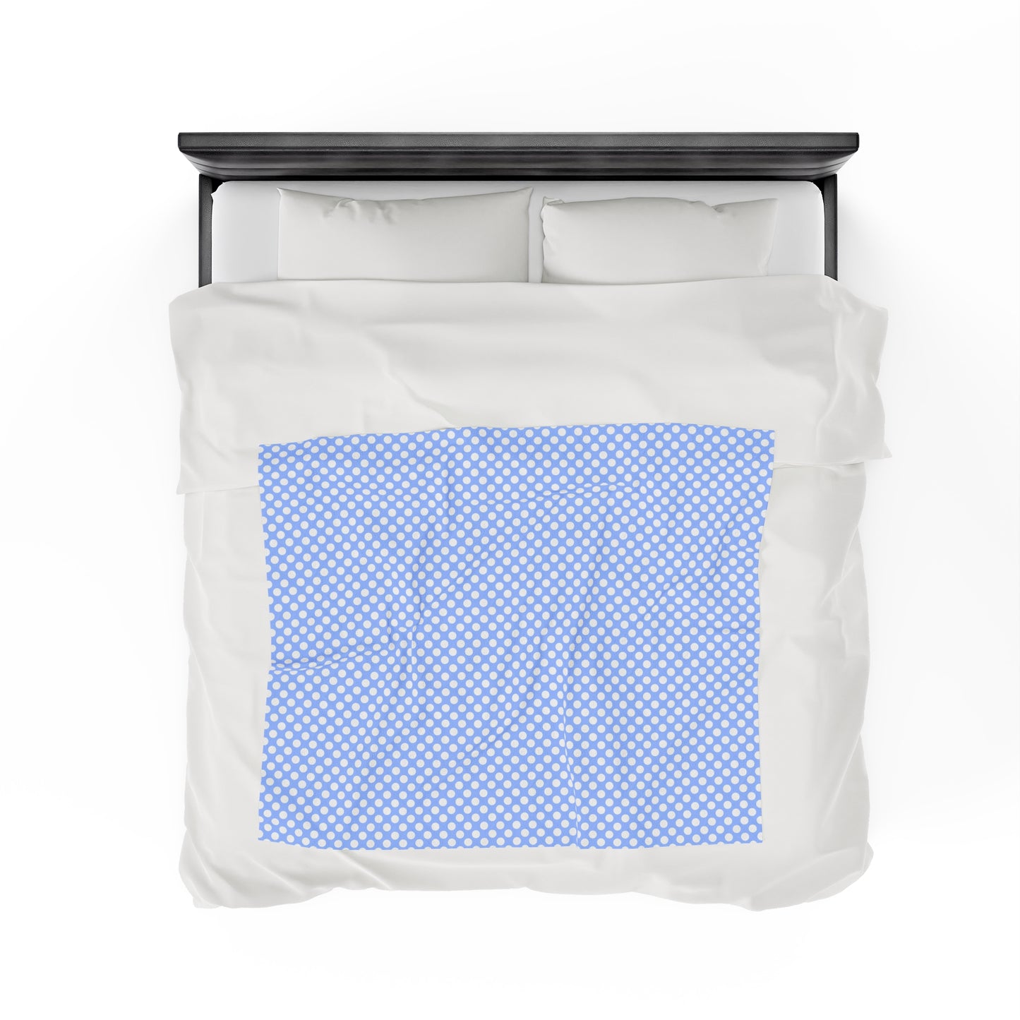 Pastel Polka Dot Velveteen Plush Blanket | Soft, Playful, Luxurious and Comforting | Available in Multiple Sizes