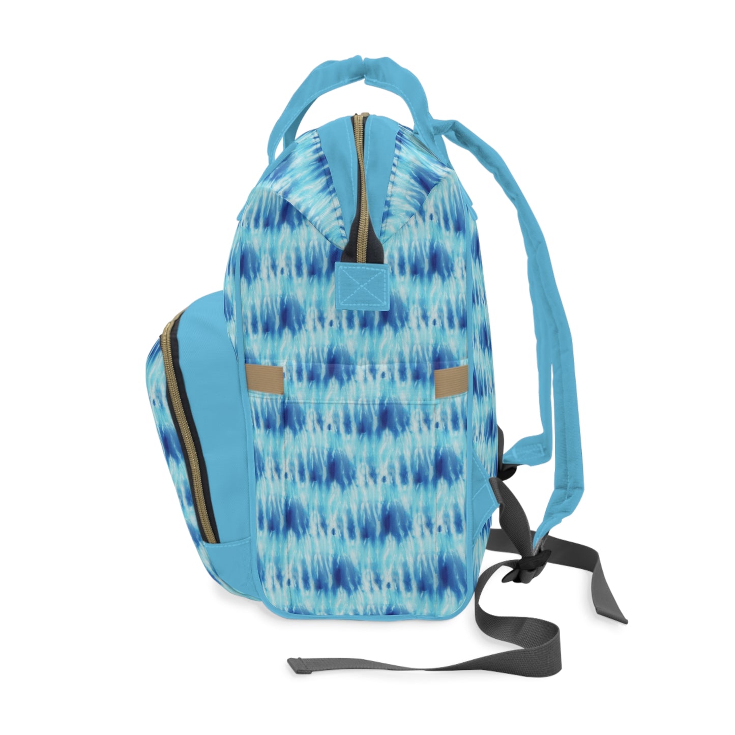 Multifunctional Tie-Dye Diaper Backpack - Lightweight Nylon Baby Bag with Adjustable Straps