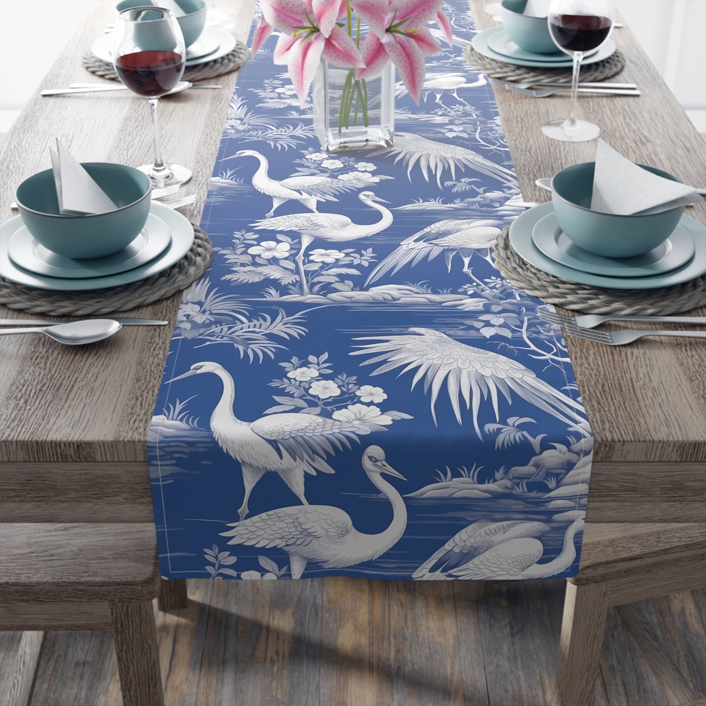 Chinoiseries Table Runner - Cotton Twill & Polyester
