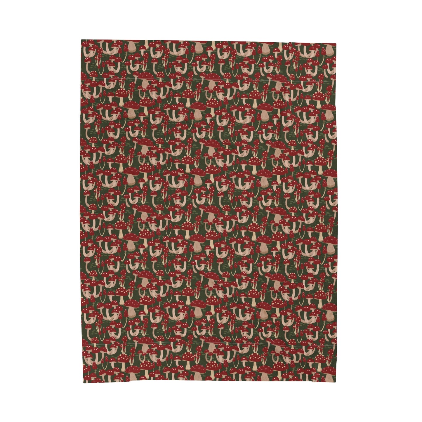 Mushroom Velveteen Plush Blanket | Soft, Whimsical, Luxurious and Comforting | Available in Multiple Sizes