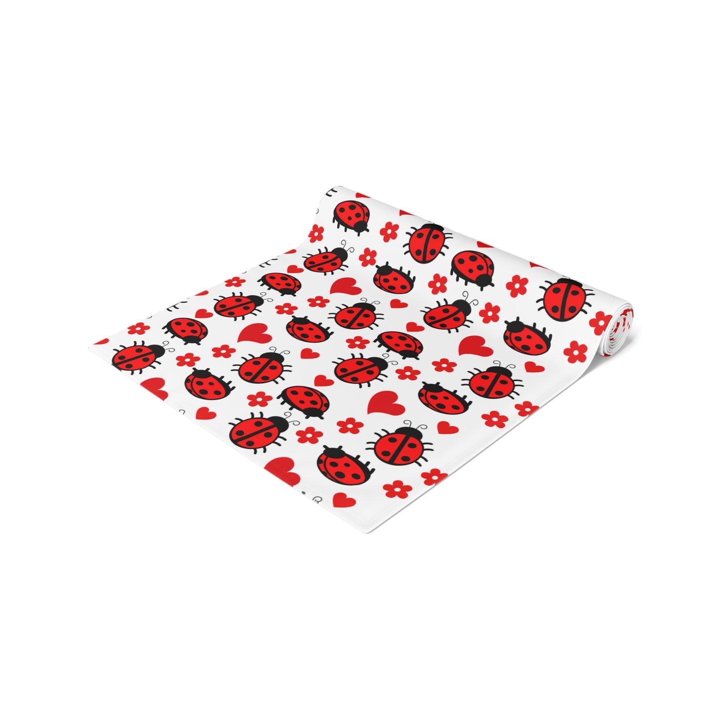 Ladybug Print Table Runner - Charming Good Luck, Cotton Twill or Polyester - Perfect for Nature-Inspired Home Decor