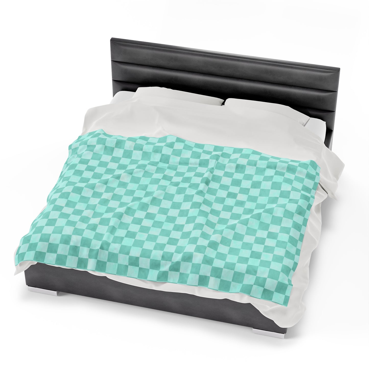 Pastel Checkers Velveteen Plush Blanket | Soft, Trendy, Luxurious and Comforting | Available in Multiple Sizes