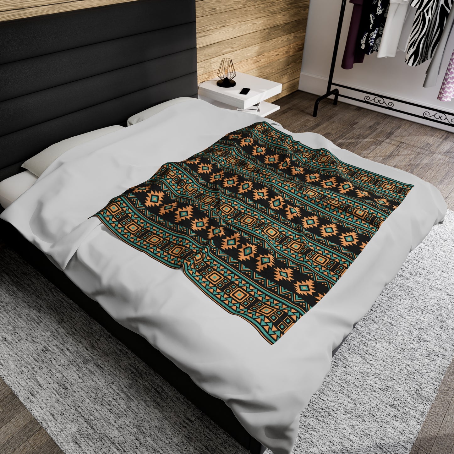 Aztec Velveteen Plush Blanket | Soft, Luxurious, Cultural, and Comforting | Available in Multiple Sizes