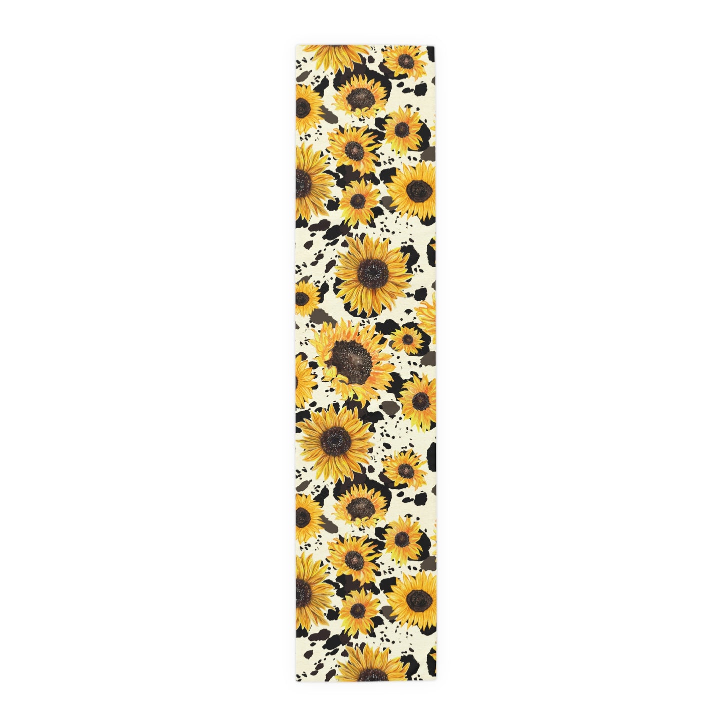 Cow Print Table Runner - Chic Farmhouse Style, Available in Cotton Twill or Polyester - Elevate Your Home Decor