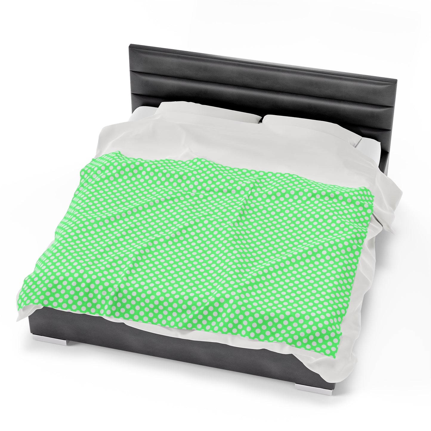 Pastel Polka Dot Velveteen Plush Blanket | Soft, Playful, Luxurious and Comforting | Available in Multiple Sizes