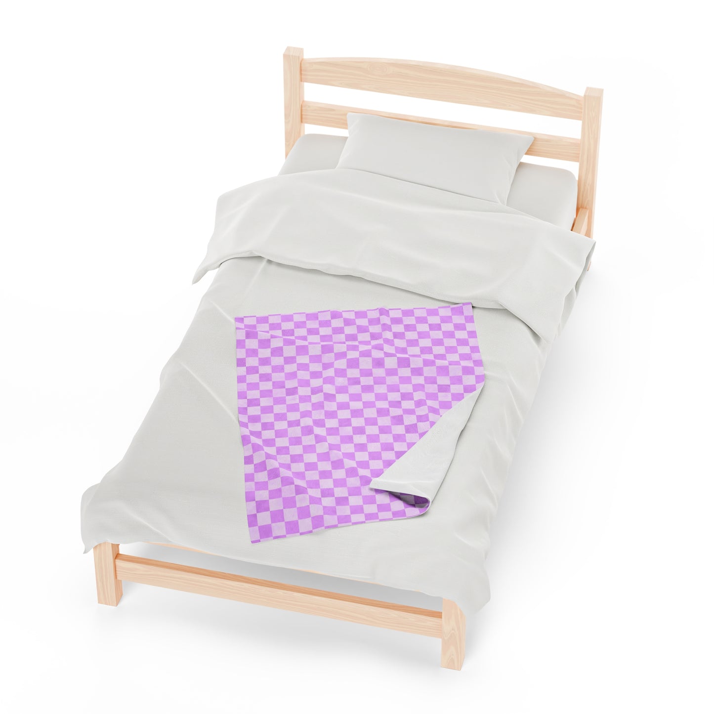 Pastel Checkers Velveteen Plush Blanket | Soft, Trendy, Luxurious and Comforting | Available in Multiple Sizes
