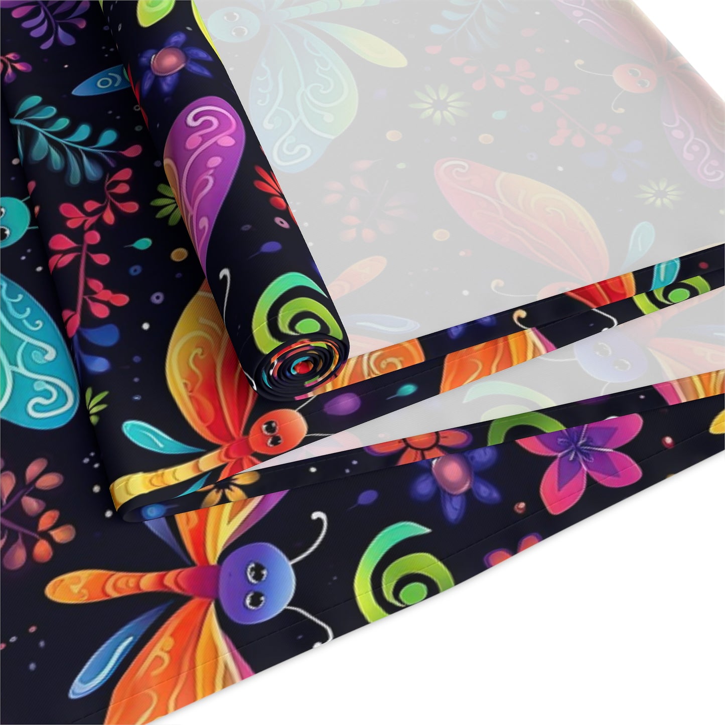 Dragonfly Print Table Runner - Elegant Whimsy, Cotton Twill or Polyester - Perfect for Nature-Inspired Home Decor