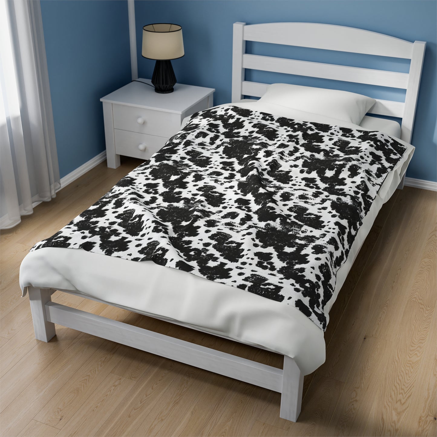 Cowhide Velveteen Plush Blanket | Soft, Rustic, Luxurious and Comforting | Available in Multiple Sizes