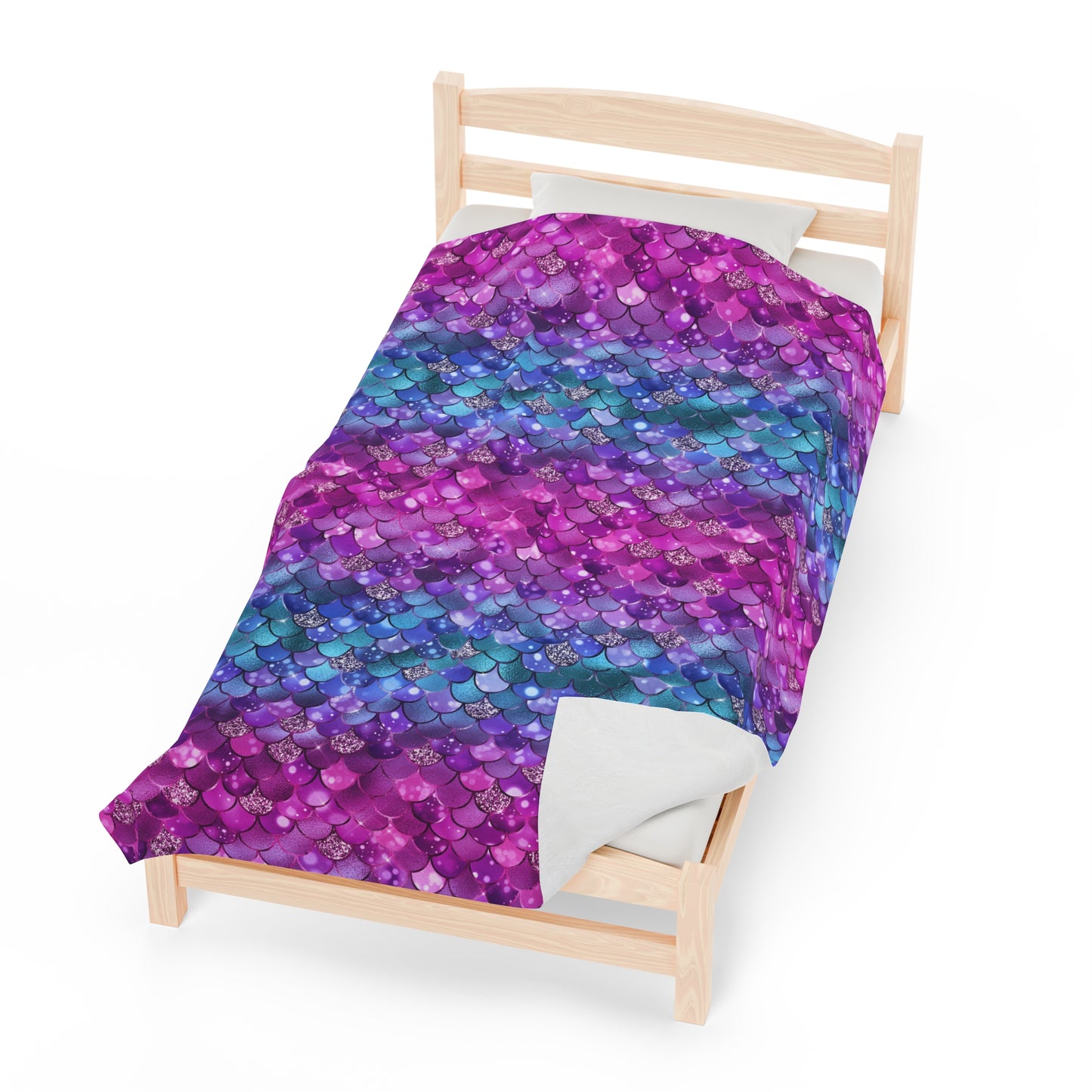 Mermaid Velveteen Plush Blanket | Soft, Mystical, Luxurious and Comforting | Available in Multiple Sizes