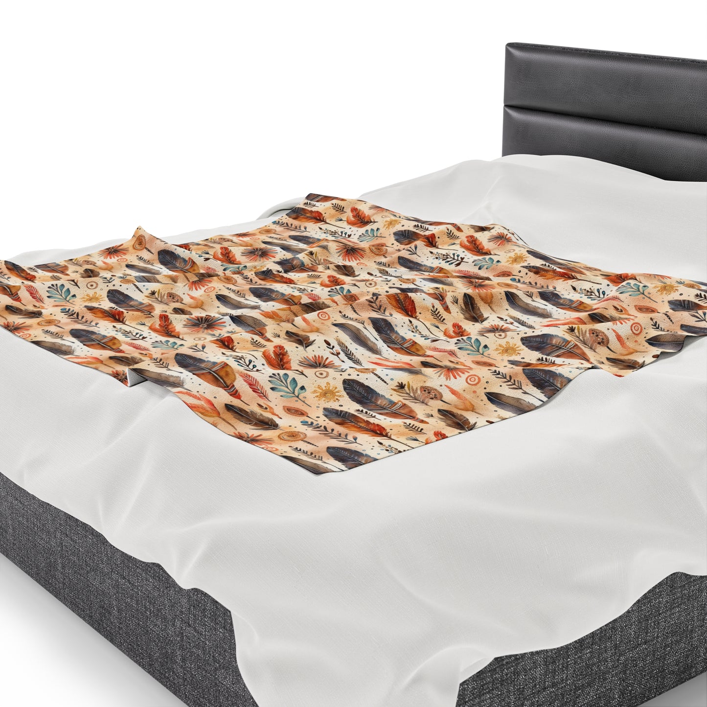 Aztec Velveteen Plush Blanket | Soft, Luxurious, Cultural, and Comforting | Available in Multiple Sizes