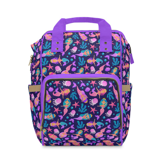 Mermaid Diaper Backpack - Magical & Multifunctional Nappy Bag with Ocean-Inspired Mermaid Patterns
