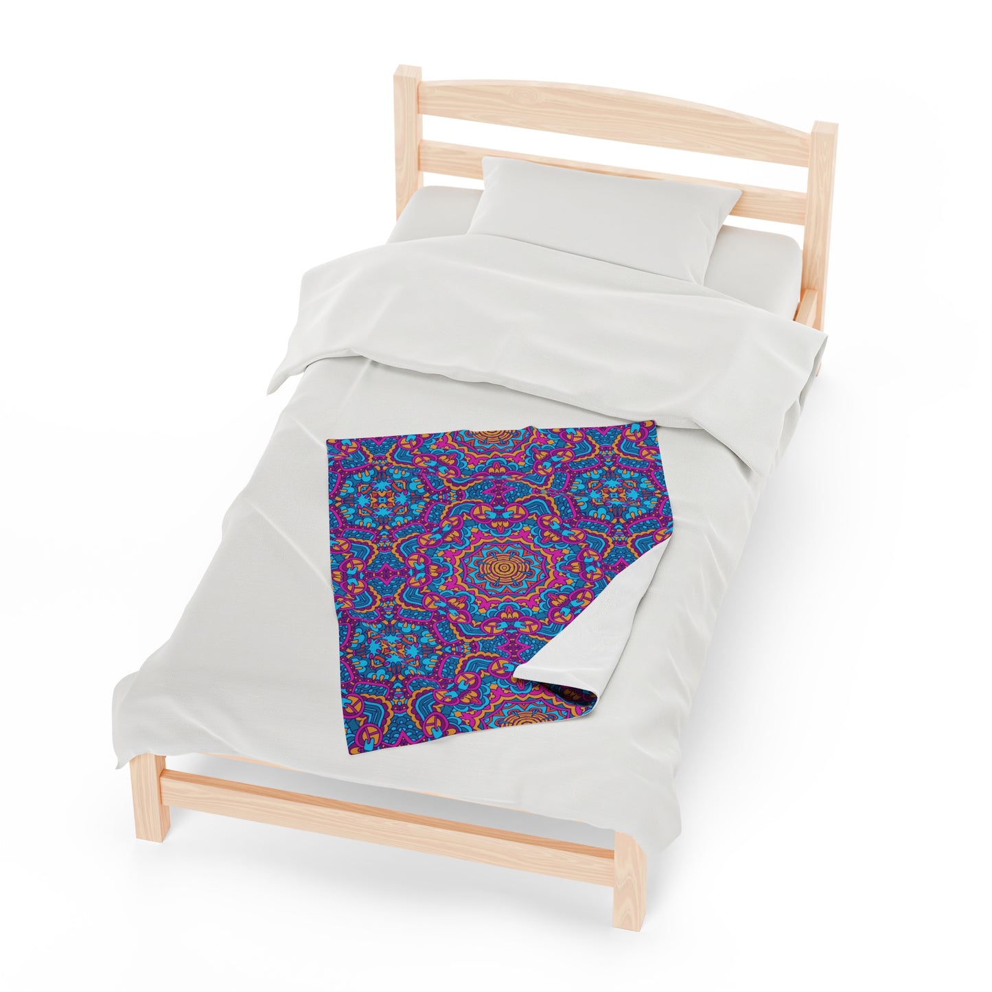 Mandala Velveteen Plush Blanket | Soft, Spiritual, Luxurious and Comforting | Available in Multiple Sizes