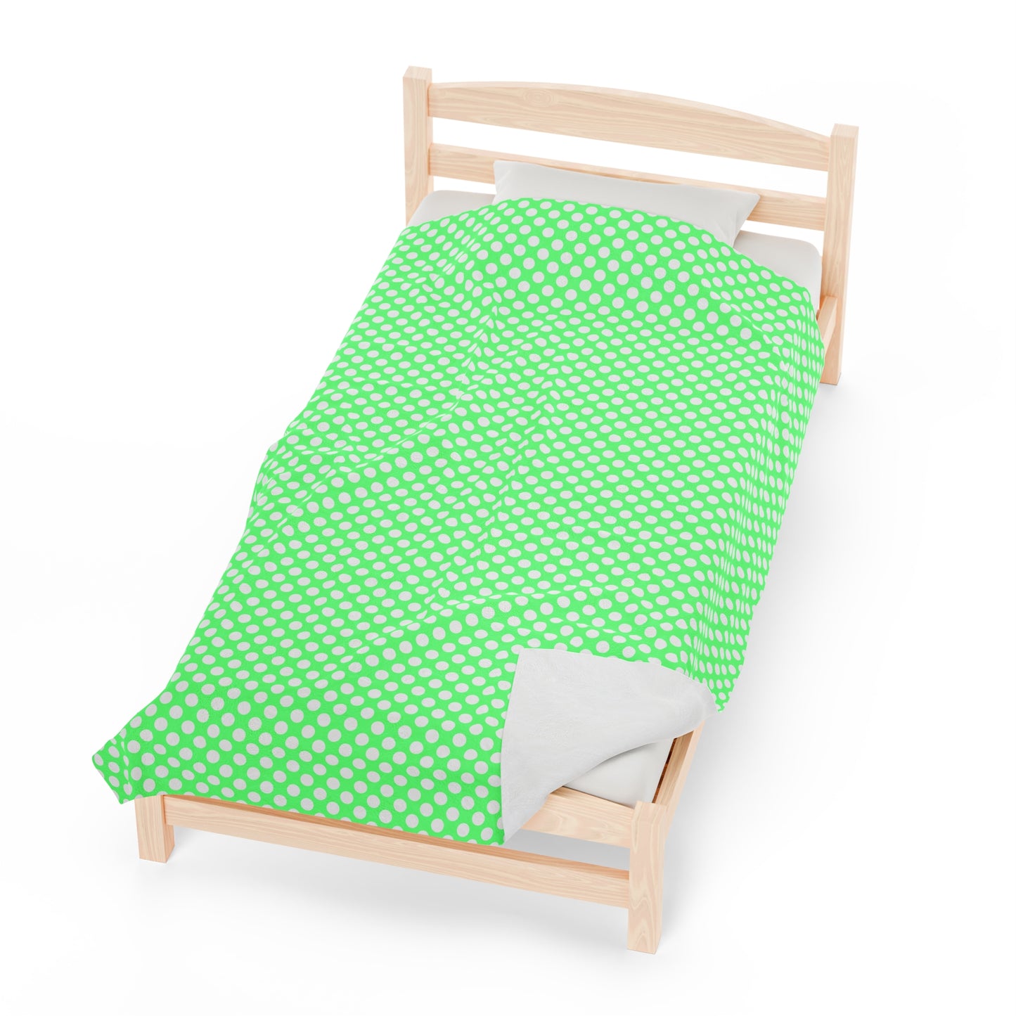 Pastel Polka Dot Velveteen Plush Blanket | Soft, Playful, Luxurious and Comforting | Available in Multiple Sizes