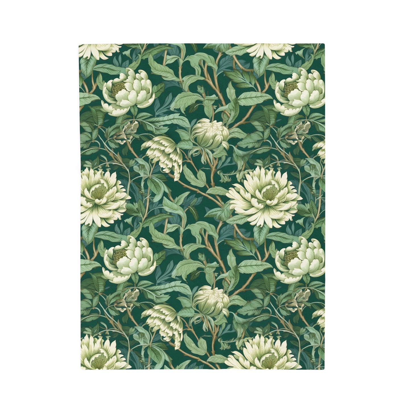 Chinoiserie Velveteen Plush Blanket | Soft, Elegant, Luxurious and Culturally Rich | Available in Multiple Sizes
