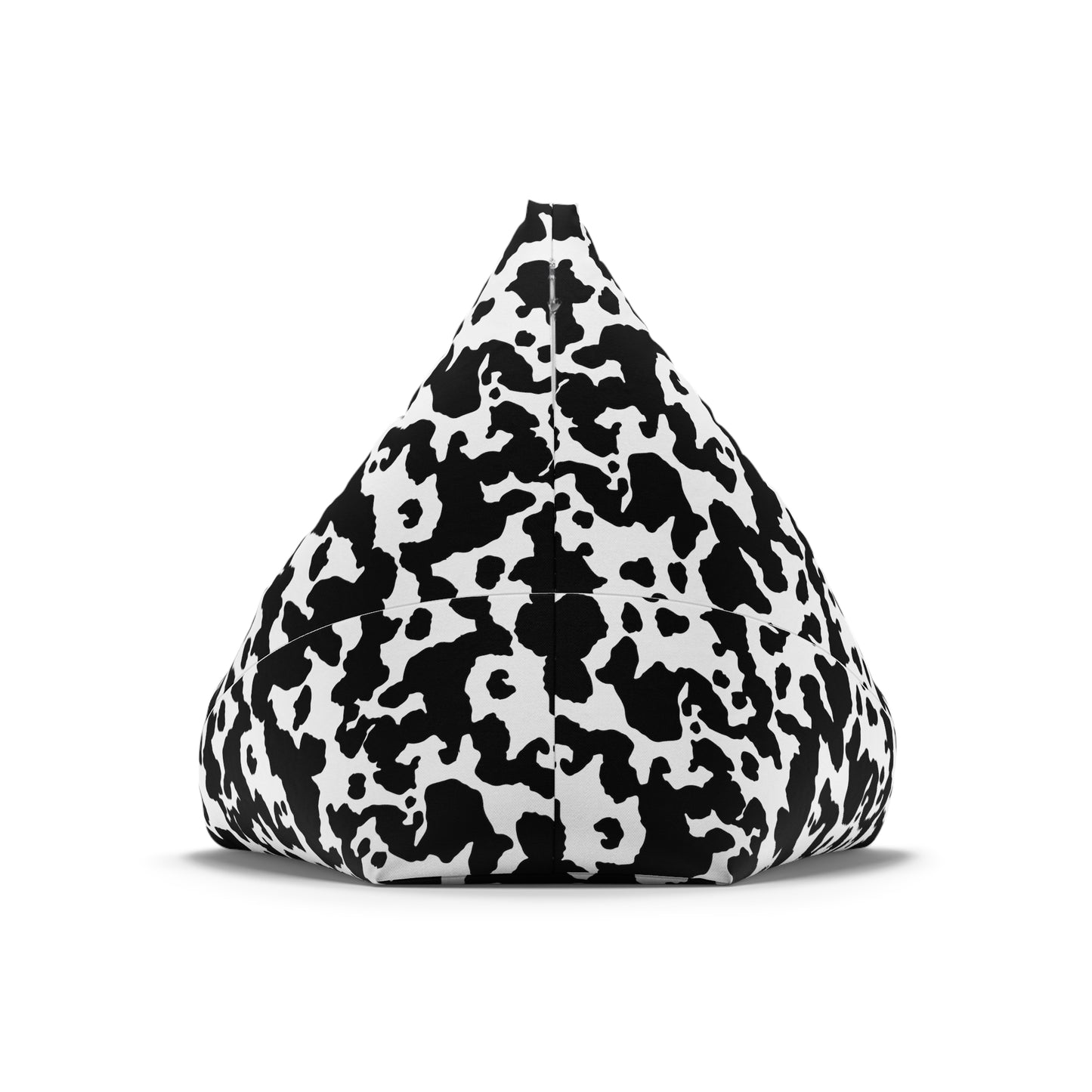 Cowhide Bean Bag Chair Cover - Durable Polyester, Locking Zipper, 2 Sizes