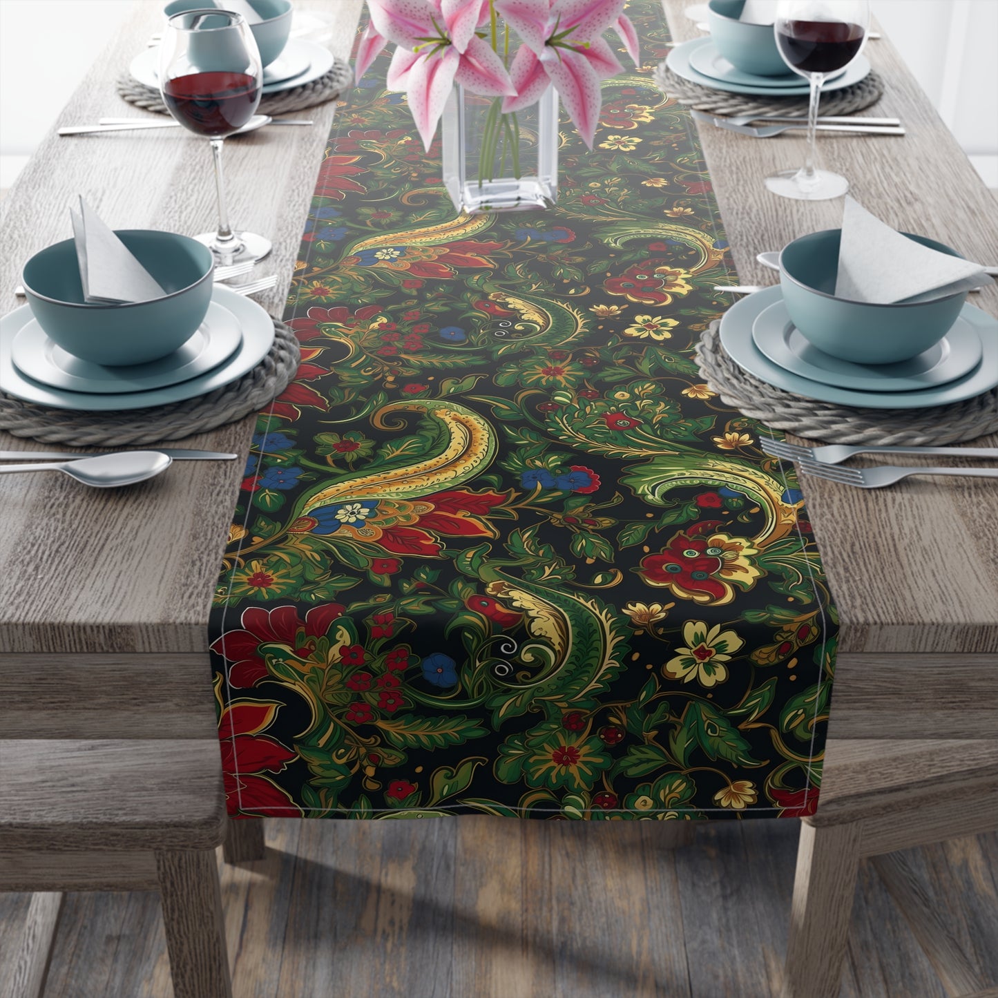 Chinoiseries Table Runner - Cotton Twill & Polyester