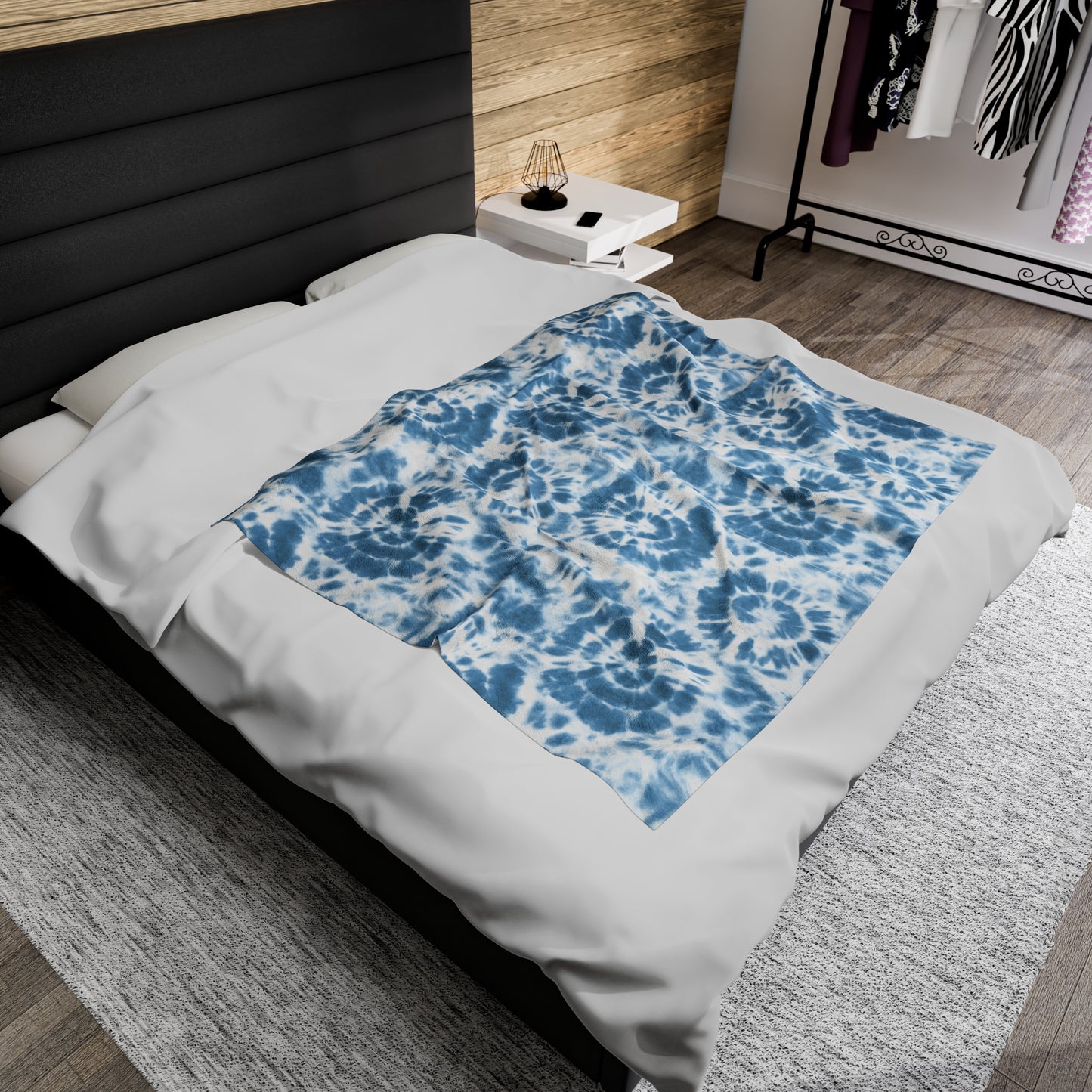 Tie Dye Velveteen Plush Blanket | Soft, Colorful, and Comforting | Available in Multiple Sizes