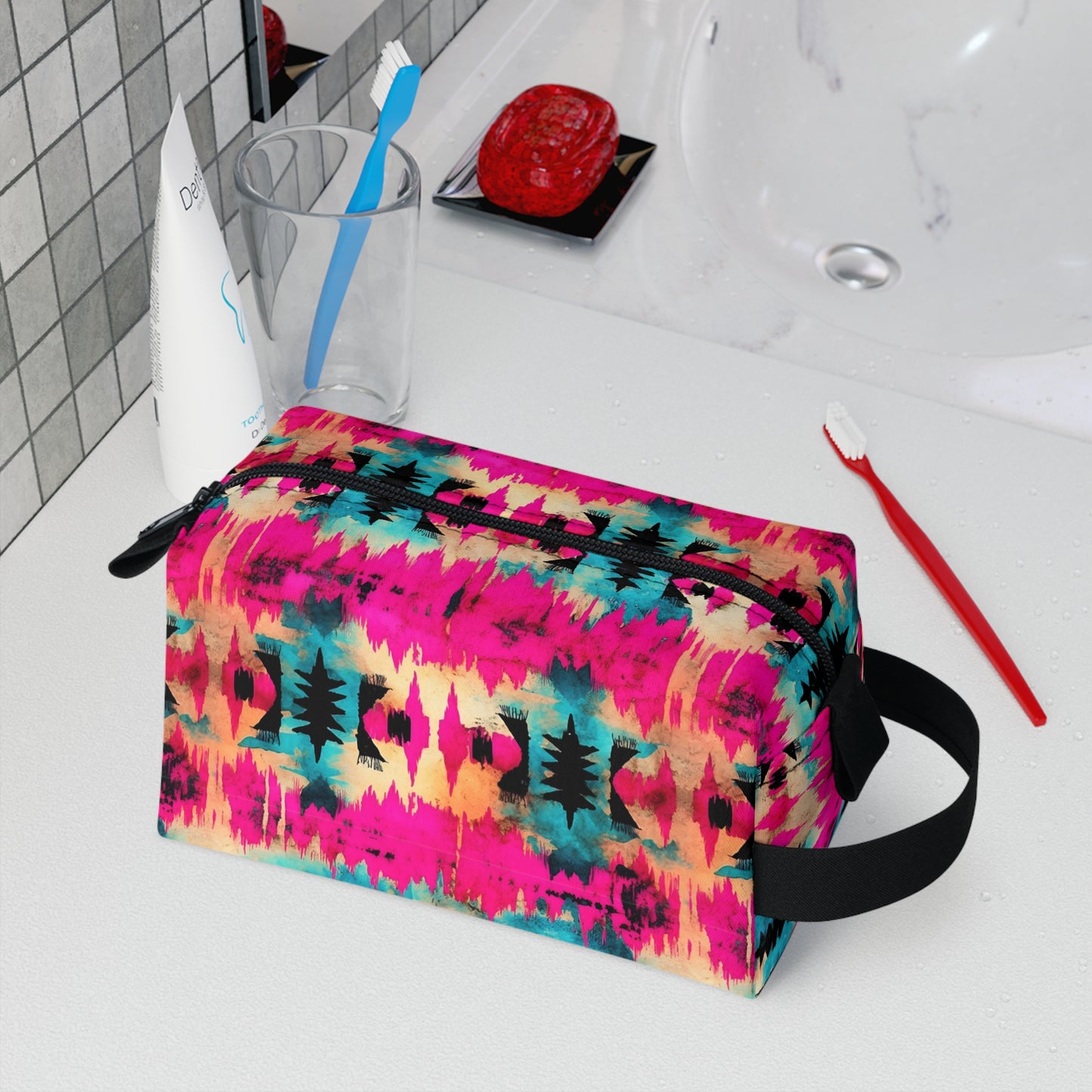 Aztec Toiletry Bag | Water-Resistant & Durable Makeup Bag | Ideal for Camping & College | Stylish Organizer Dopp Kit