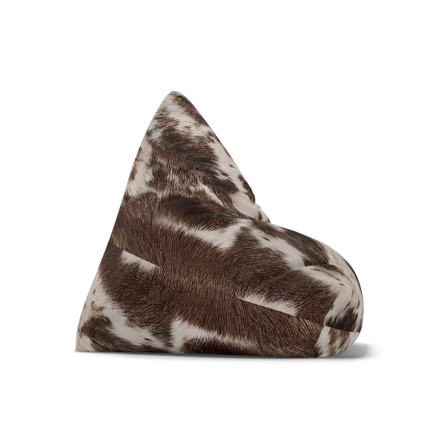 Cowhide Bean Bag Chair Cover - Durable Polyester, Locking Zipper, 2 Sizes