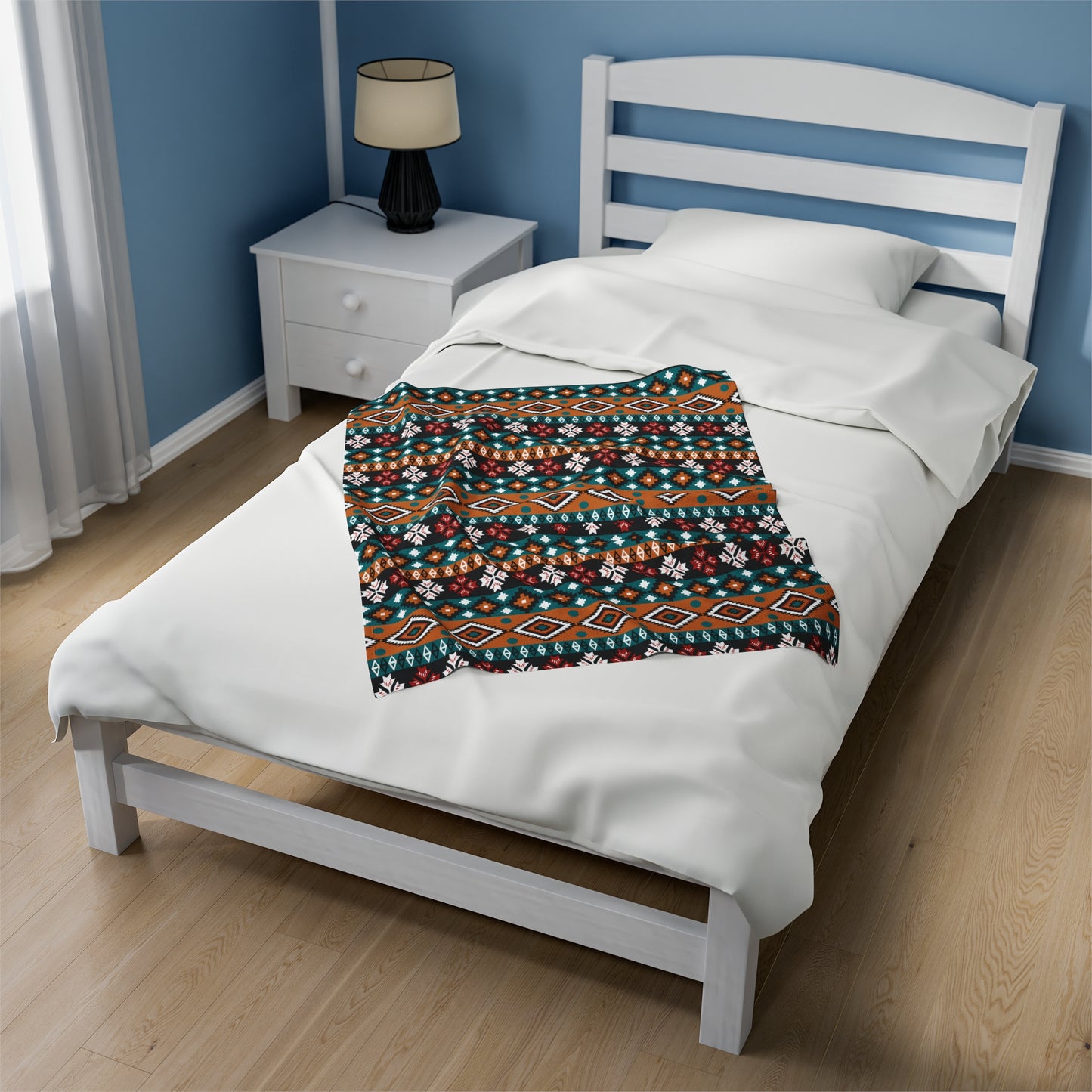 Aztec Velveteen Plush Blanket | Soft, Luxurious, Cultural, and Comforting | Available in Multiple Sizes