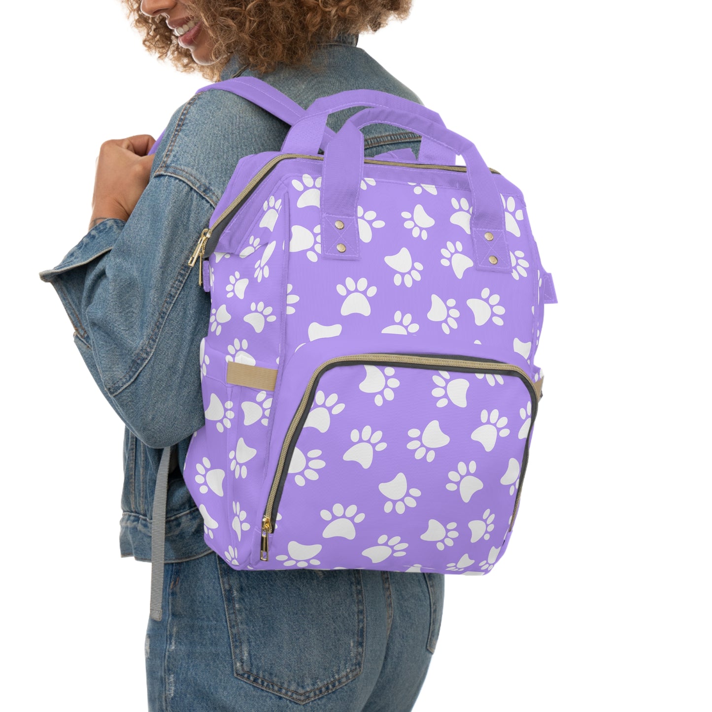 Paw Print Diaper Backpack - Cute & Durable Nappy Bag, Spacious Organized Design for Pet-Owning Parents