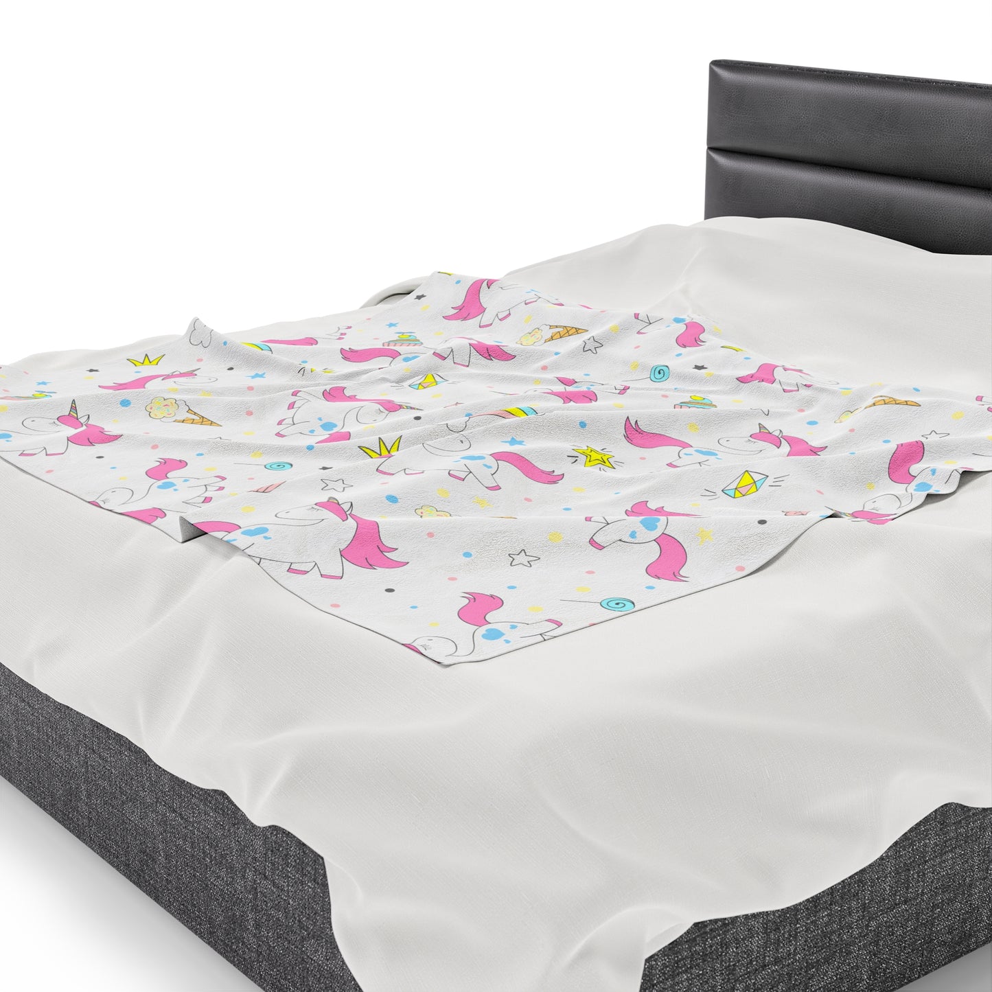 Unicorn Velveteen Plush Blanket | Soft, Magical, Luxurious and Comforting | Available in Multiple Sizes