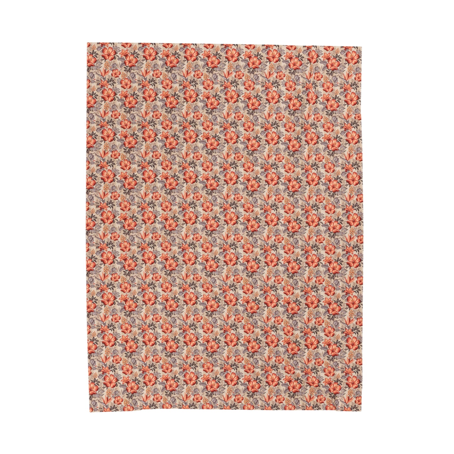 Boho Floral Velveteen Plush Blanket | Soft, Artistic, Luxurious and Comforting | Available in Multiple Sizes