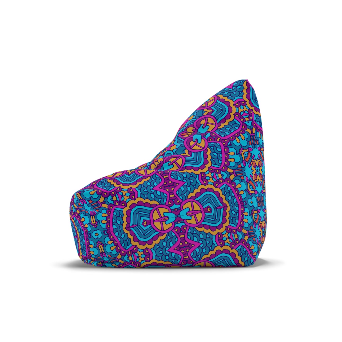 Mandala Bean Bag Chair Cover - Premium Polyester, Secure Zipper, 2 Sizes, Bohemian Design