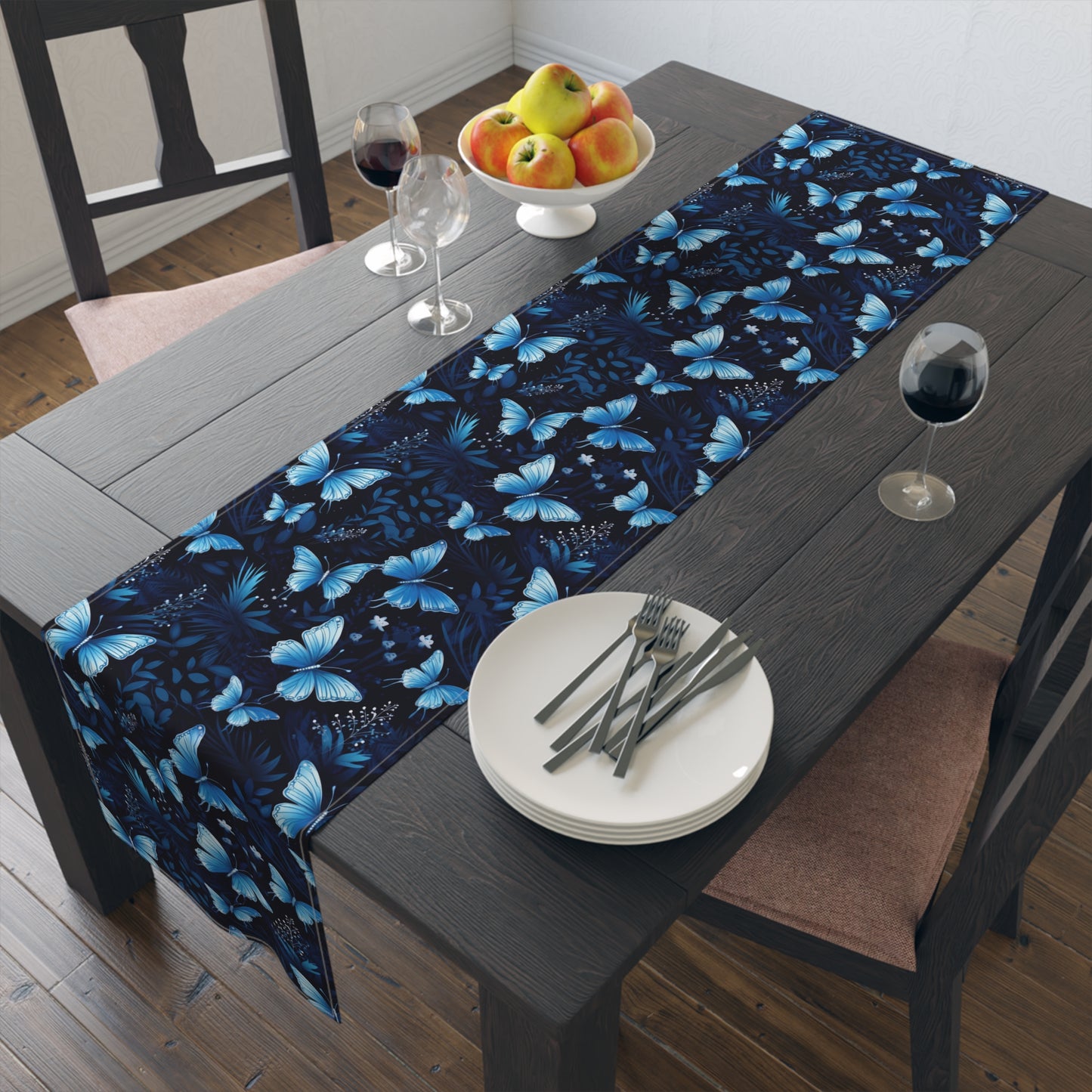 Butterfly Table Runner - Vibrant Patterns, Cotton Twill or Polyester - Perfect for Home Decor & Unique Gifts