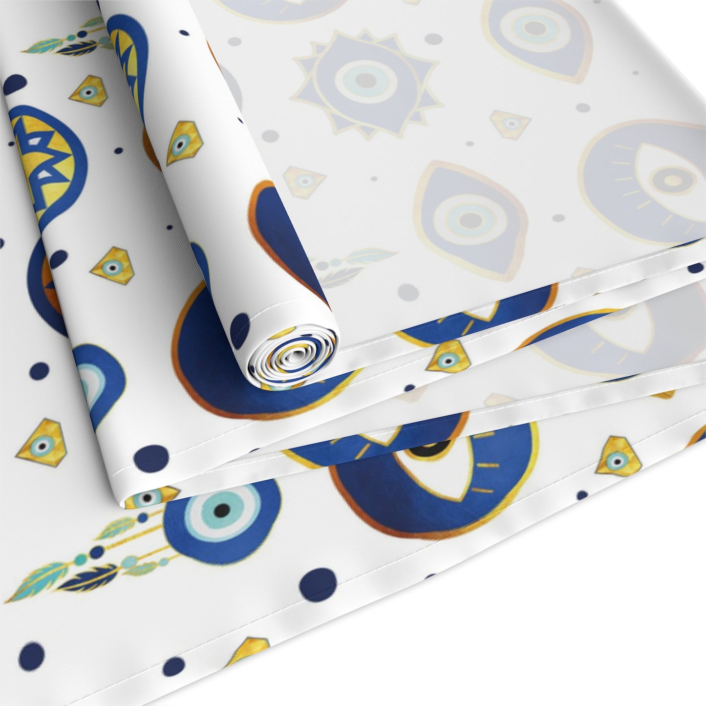 Evil Eye Print Table Runner - Mystical Protection in Cotton Twill or Polyester - Perfect for Spiritual Home Decor
