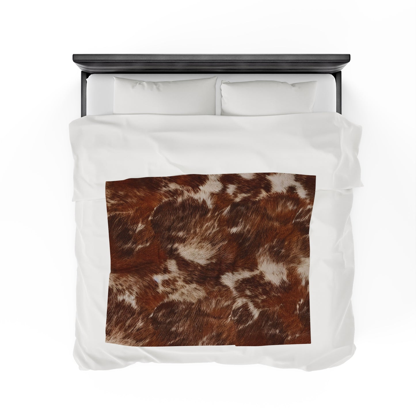 Cowhide Velveteen Plush Blanket | Soft, Rustic, Luxurious and Comforting | Available in Multiple Sizes