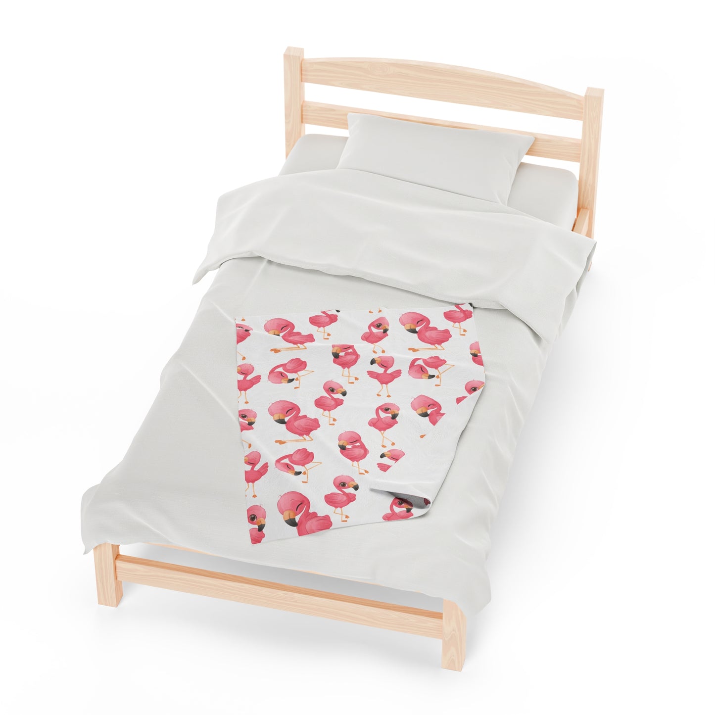 Flamingo Velveteen Plush Blanket | Soft, Tropical, Luxurious and Comforting | Available in Multiple Sizes