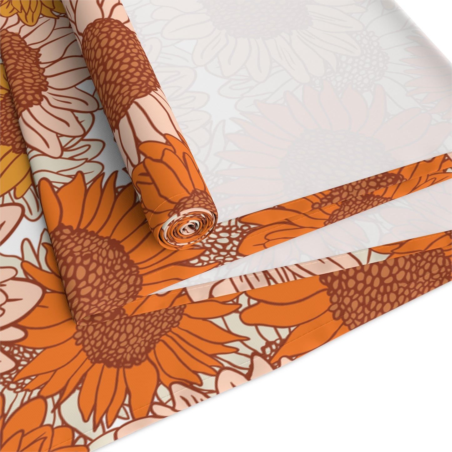 Sunflower Print Table Runner - Bright and Cheerful, Cotton Twill or Polyester - Perfect for Sunny Home Decor