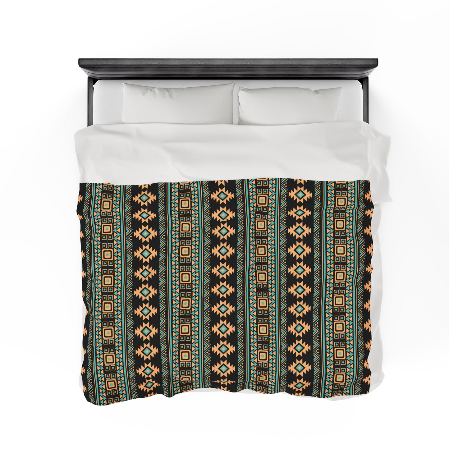 Aztec Velveteen Plush Blanket | Soft, Luxurious, Cultural, and Comforting | Available in Multiple Sizes