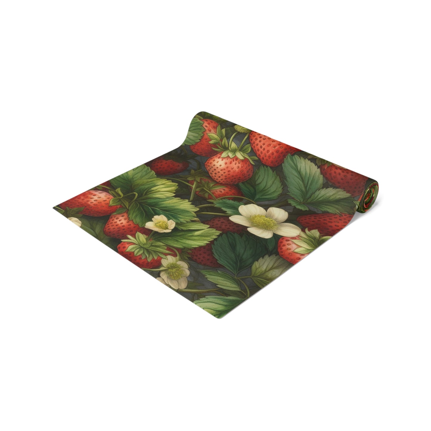 Strawberry Print Table Runner - Sweet Charm, Cotton Twill or Polyester - Perfect for Summer & Whimsical Home Decor