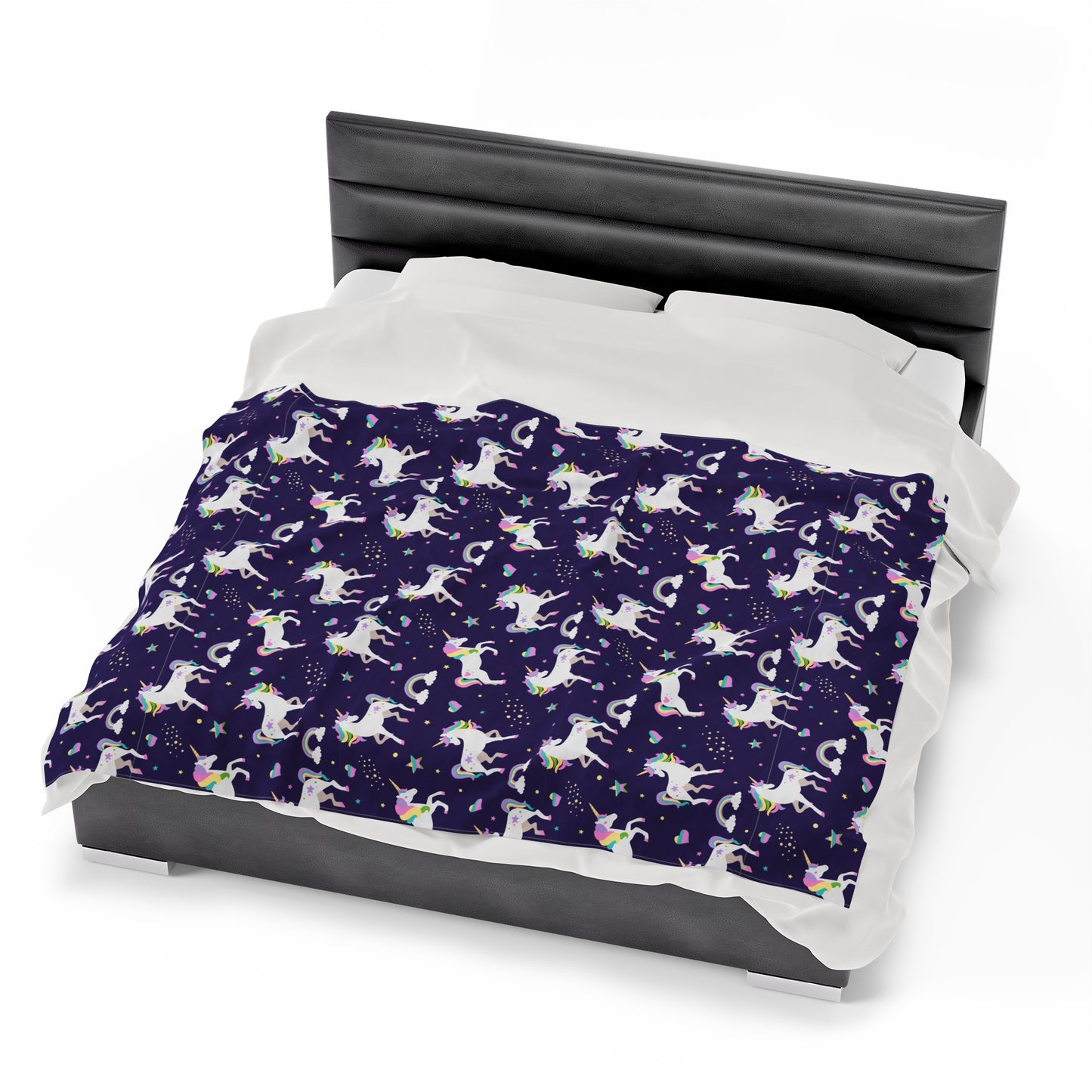 Unicorn Velveteen Plush Blanket | Soft, Magical, Luxurious and Comforting | Available in Multiple Sizes