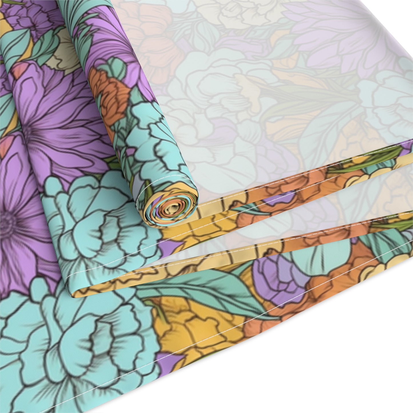 Boho Floral Table Runner - Vibrant Designs in Cotton Twill or Polyester - Ideal for Natural Home Decor