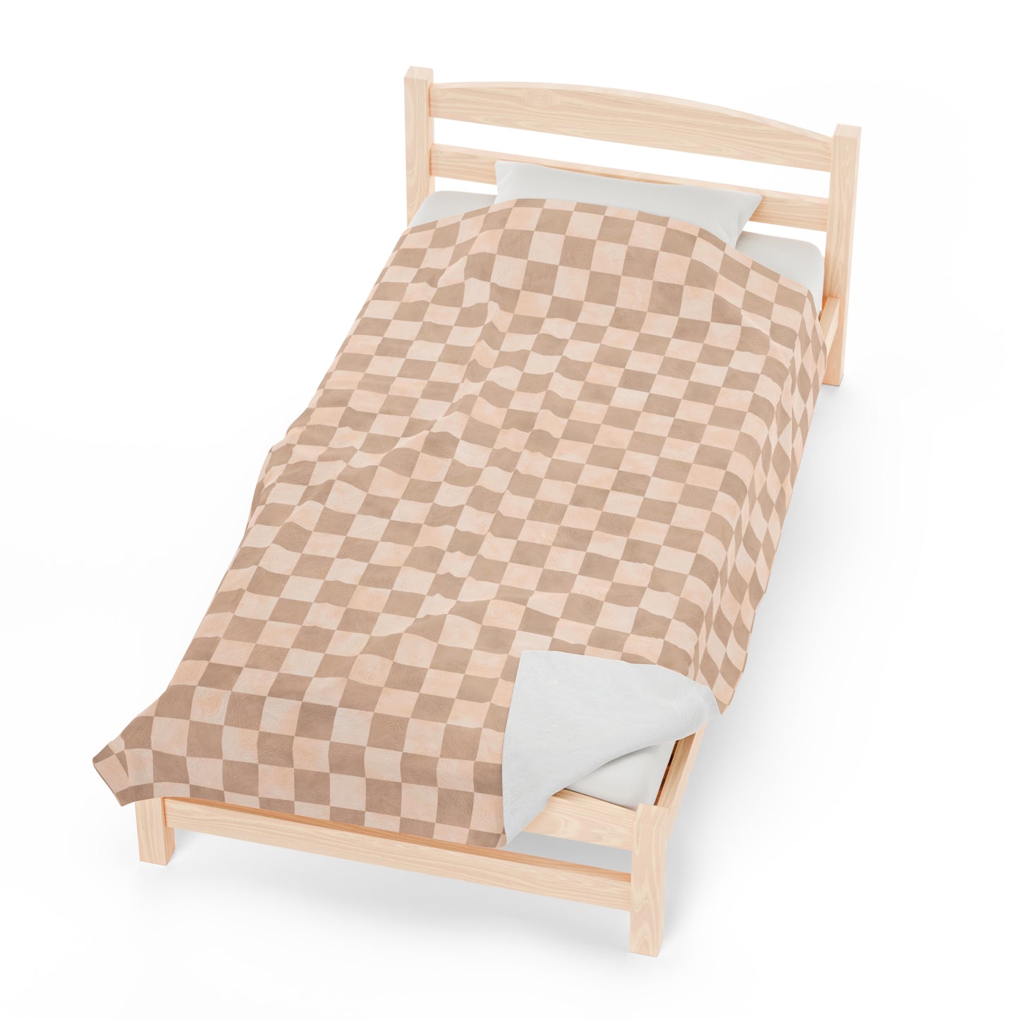Pastel Checkers Velveteen Plush Blanket | Soft, Trendy, Luxurious and Comforting | Available in Multiple Sizes
