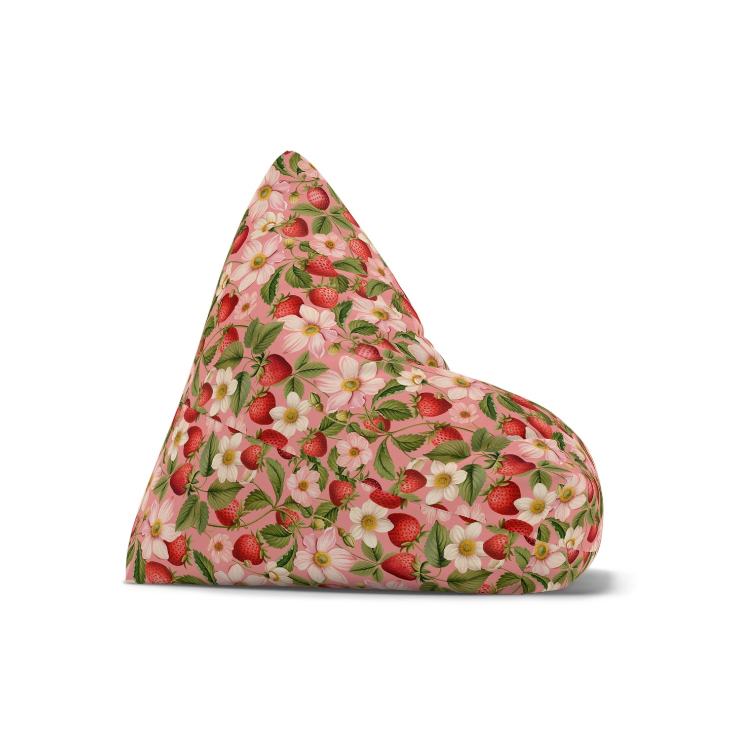 Strawberry Print Bean Bag Chair Cover - Sweet & Durable Polyester Slipcover