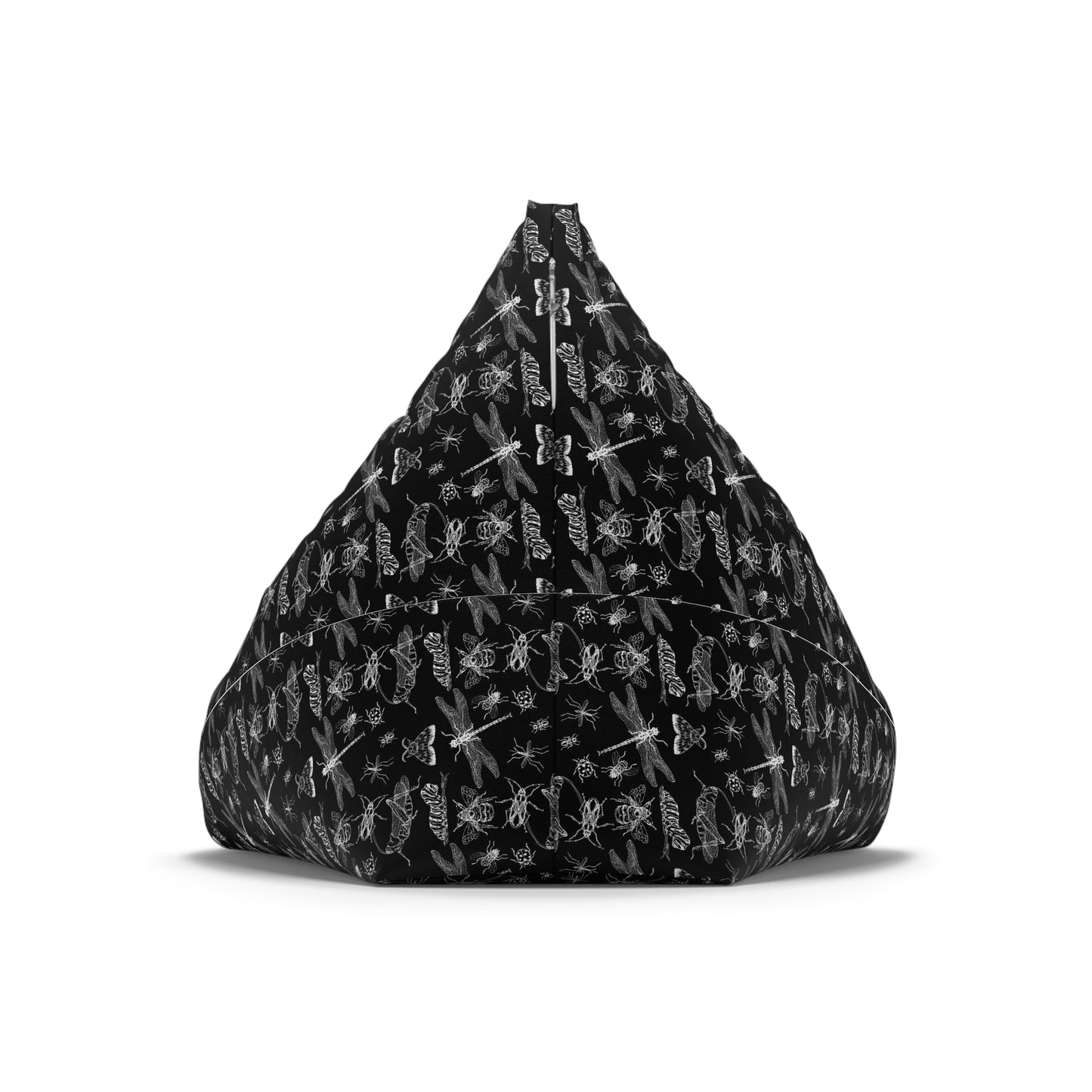 Insect Print Bean Bag Chair Cover - Educational Polyester Slipcover with Secure Zip