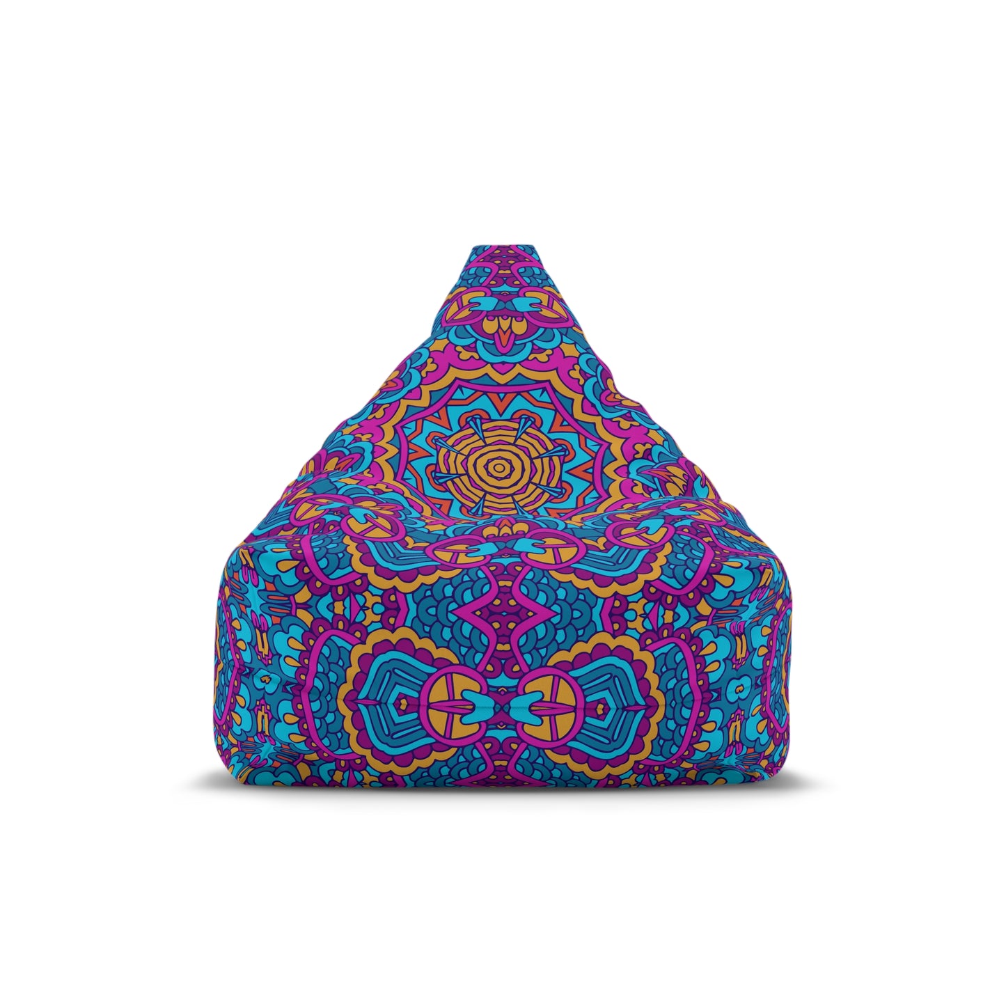 Mandala Bean Bag Chair Cover - Premium Polyester, Secure Zipper, 2 Sizes, Bohemian Design
