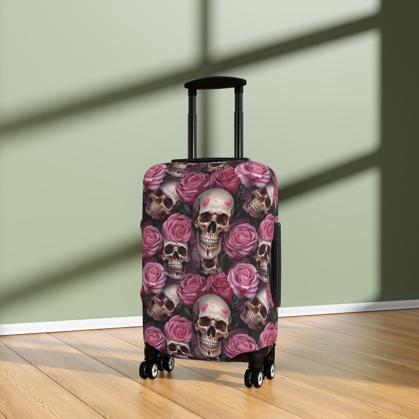 Floral Skull Luggage Cover - Stylish Skull Suitcase Cover