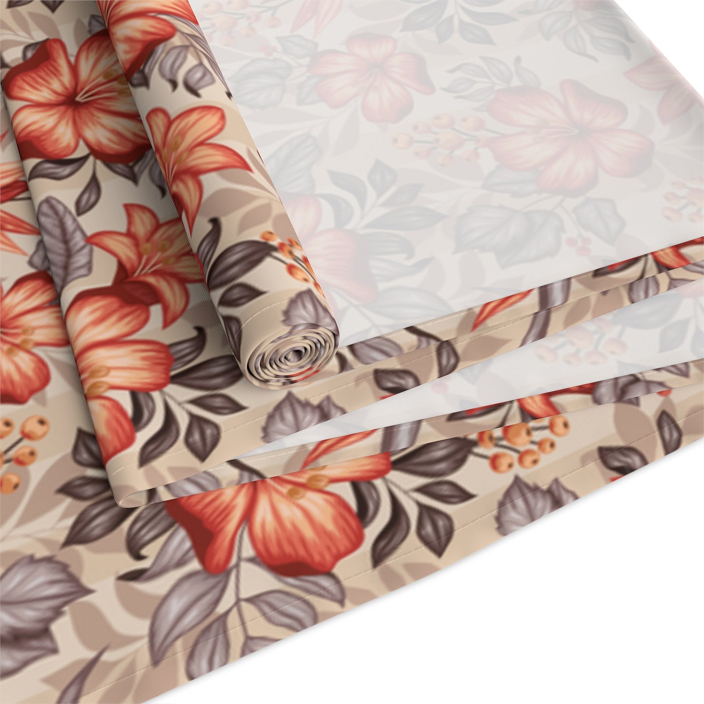 Boho Floral Table Runner - Vibrant Designs in Cotton Twill or Polyester - Ideal for Natural Home Decor