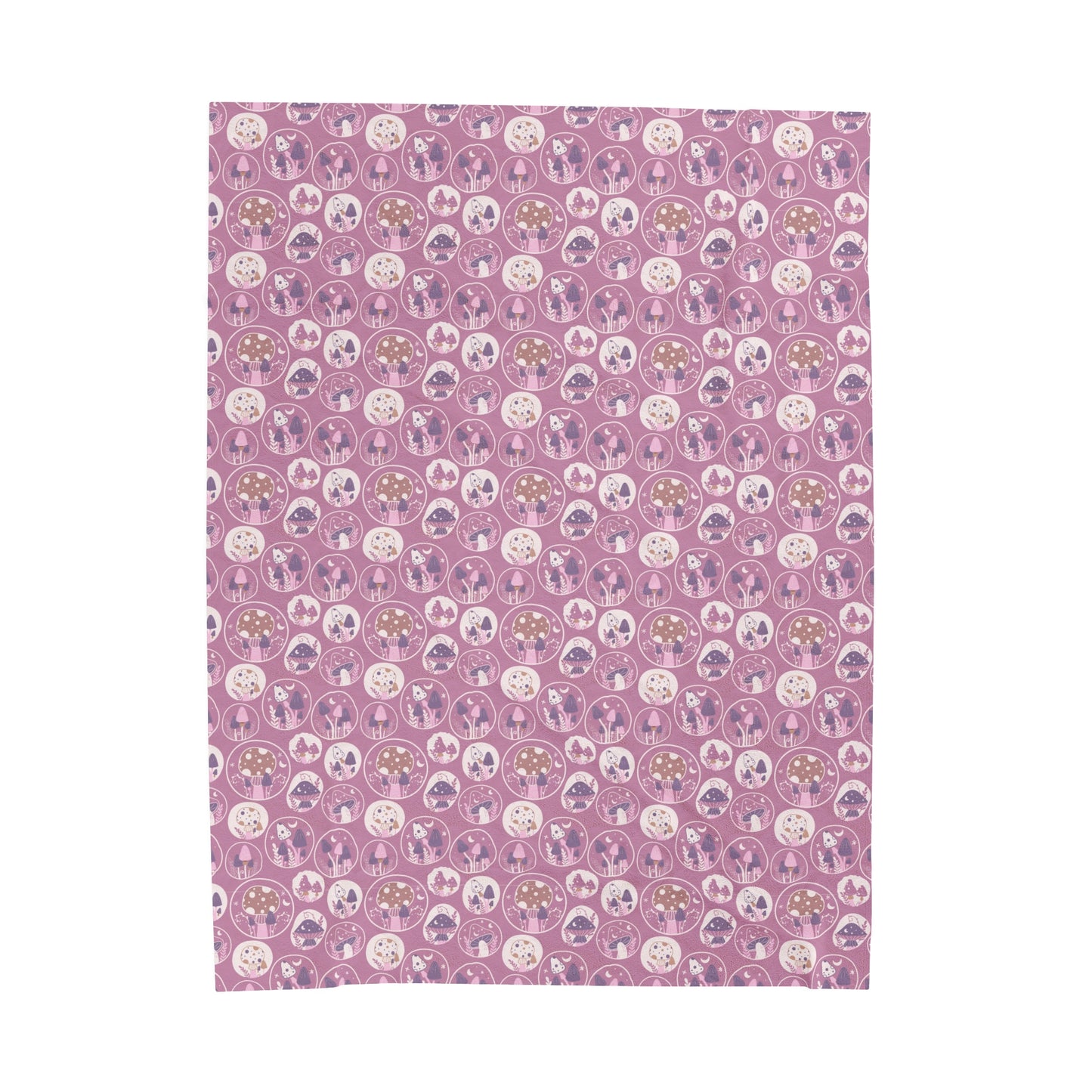 Mushroom Velveteen Plush Blanket | Soft, Whimsical, Luxurious and Comforting | Available in Multiple Sizes