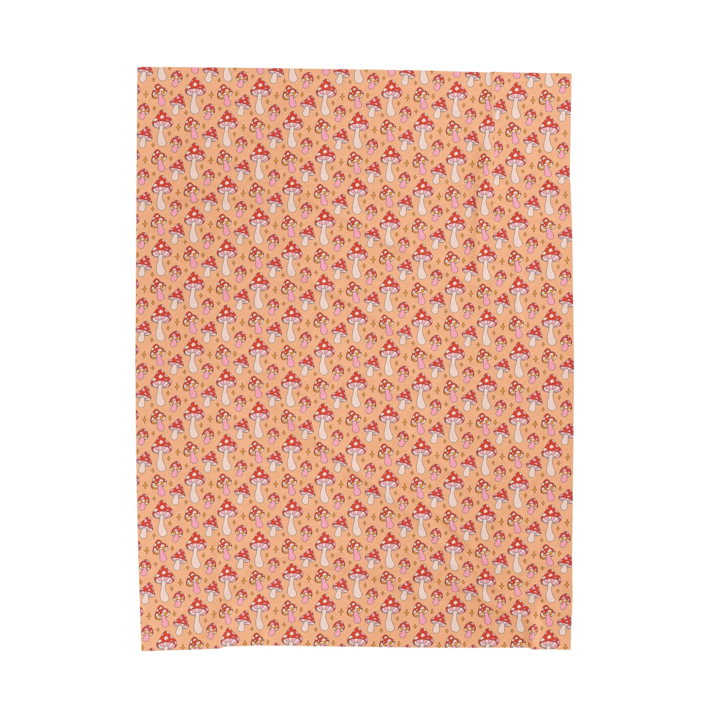 Mushroom Velveteen Plush Blanket | Soft, Whimsical, Luxurious and Comforting | Available in Multiple Sizes