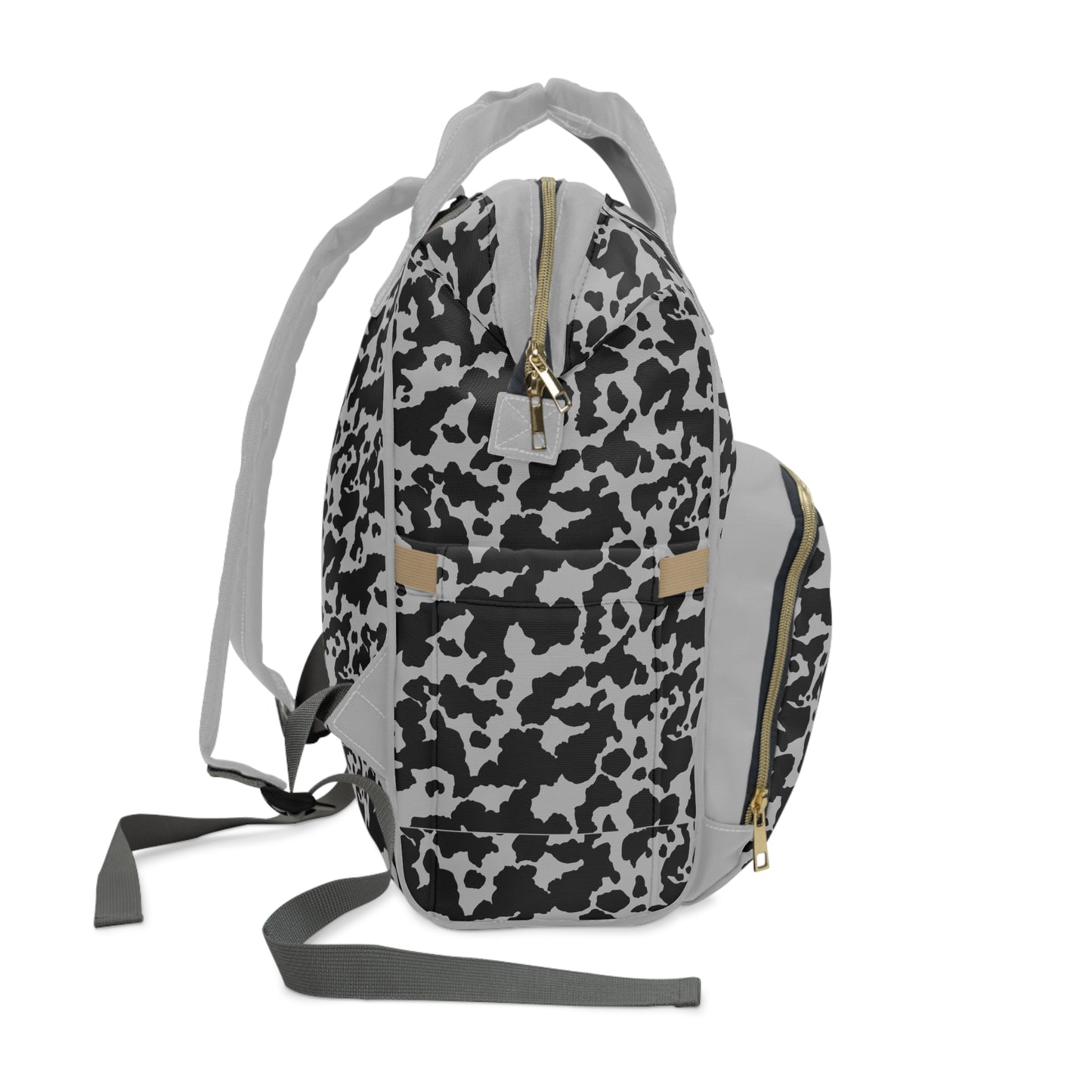 Cowhide Diaper Backpack - Chic & Durable Baby Bag with Genuine Cowhide Patterns, Perfect for Stylish Parents